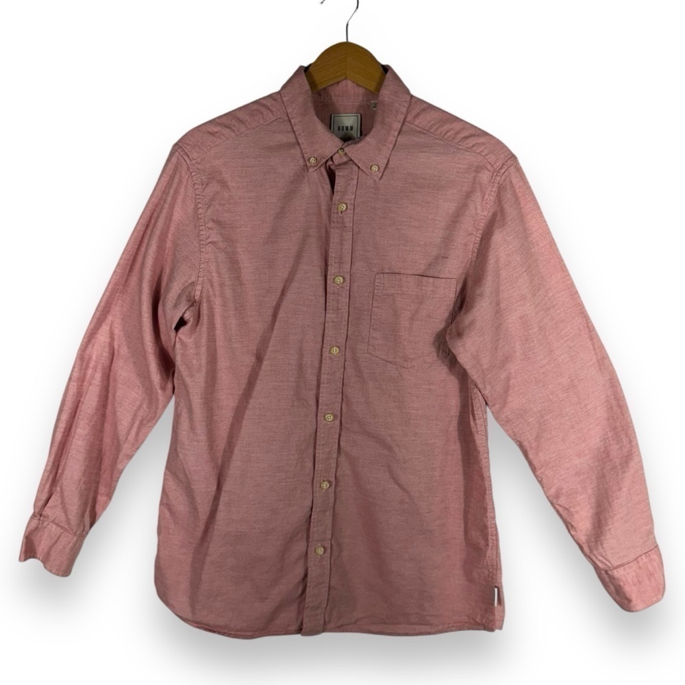 4 for $20 SALE! Rowm Classic Twill Button Down Shirt, Light Red, Size M